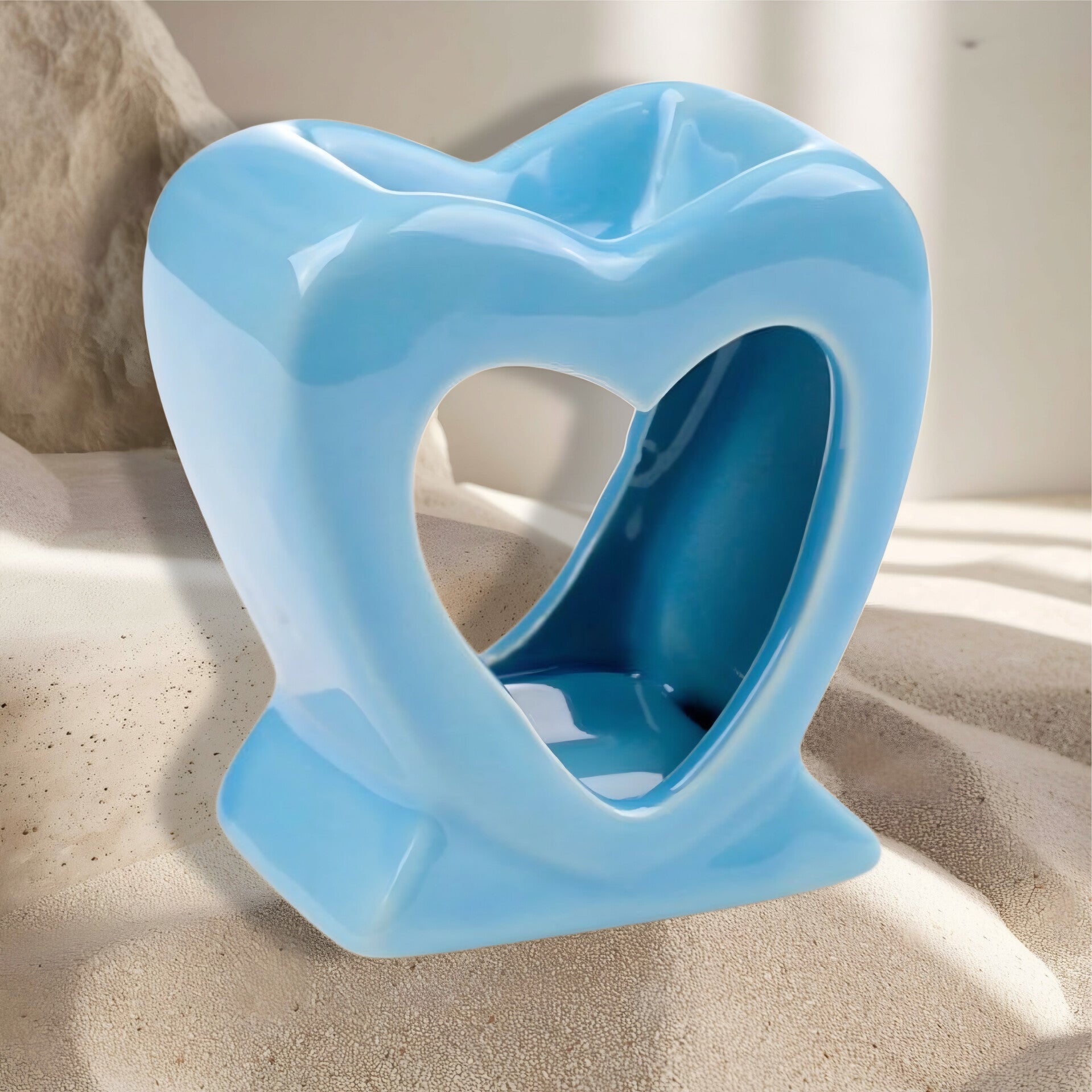 Brûle parfum Coeur céramique bleu ciel