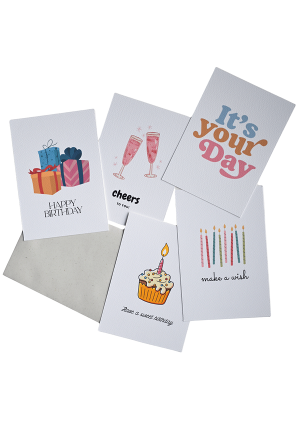 Verjaardagskaartjes set 2