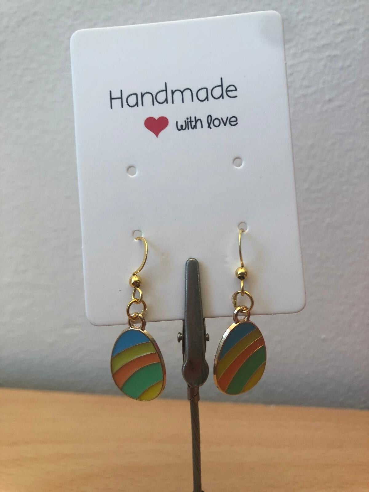 Oorbellen paaseieren regenboog zonder oortjes.