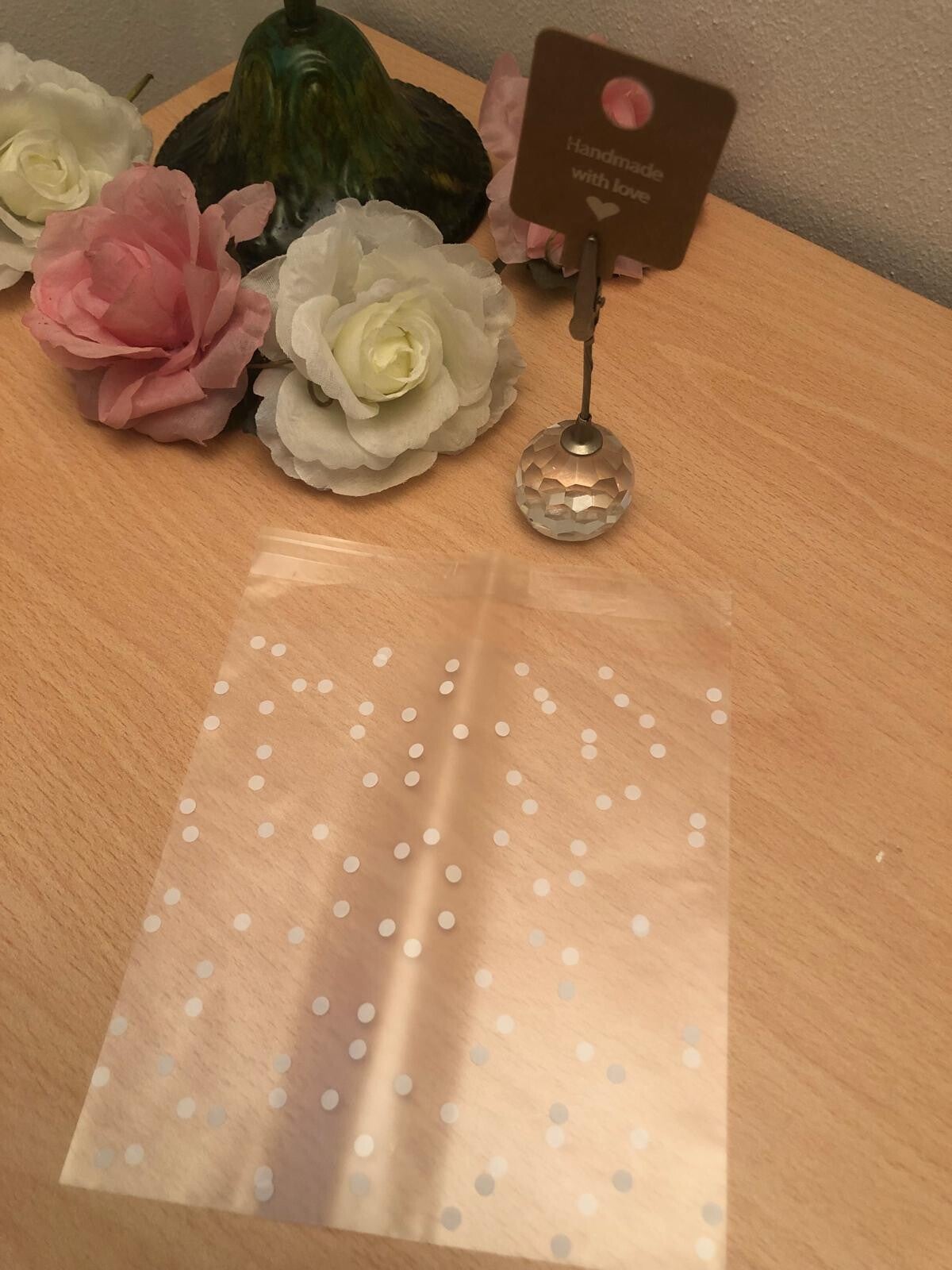 Cadeau zakje: witte stippen