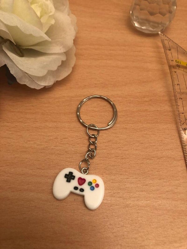 Sleutelhanger game console wit