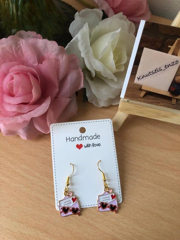 Oorbellen Valentijn brief