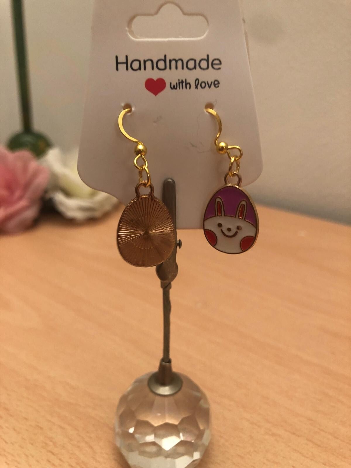 Oorbellen: paasei met gezichtje