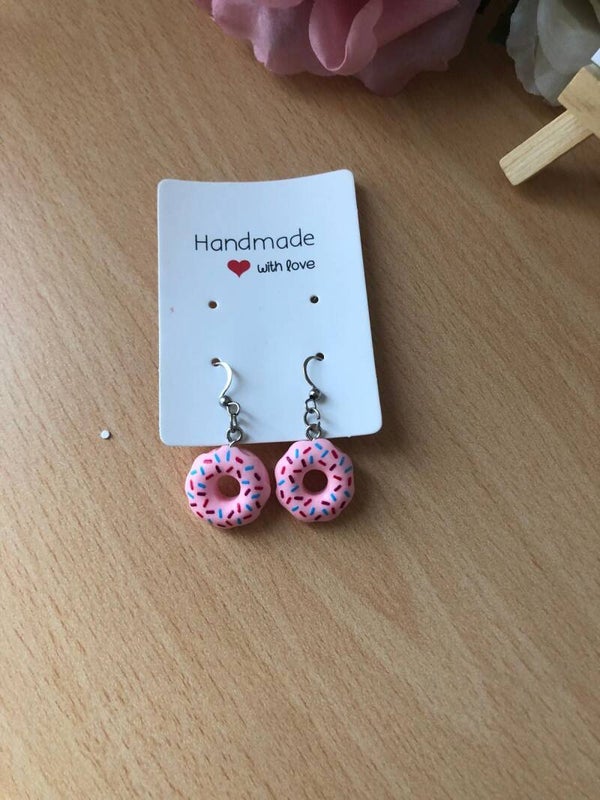 Oorbellen donuts roze