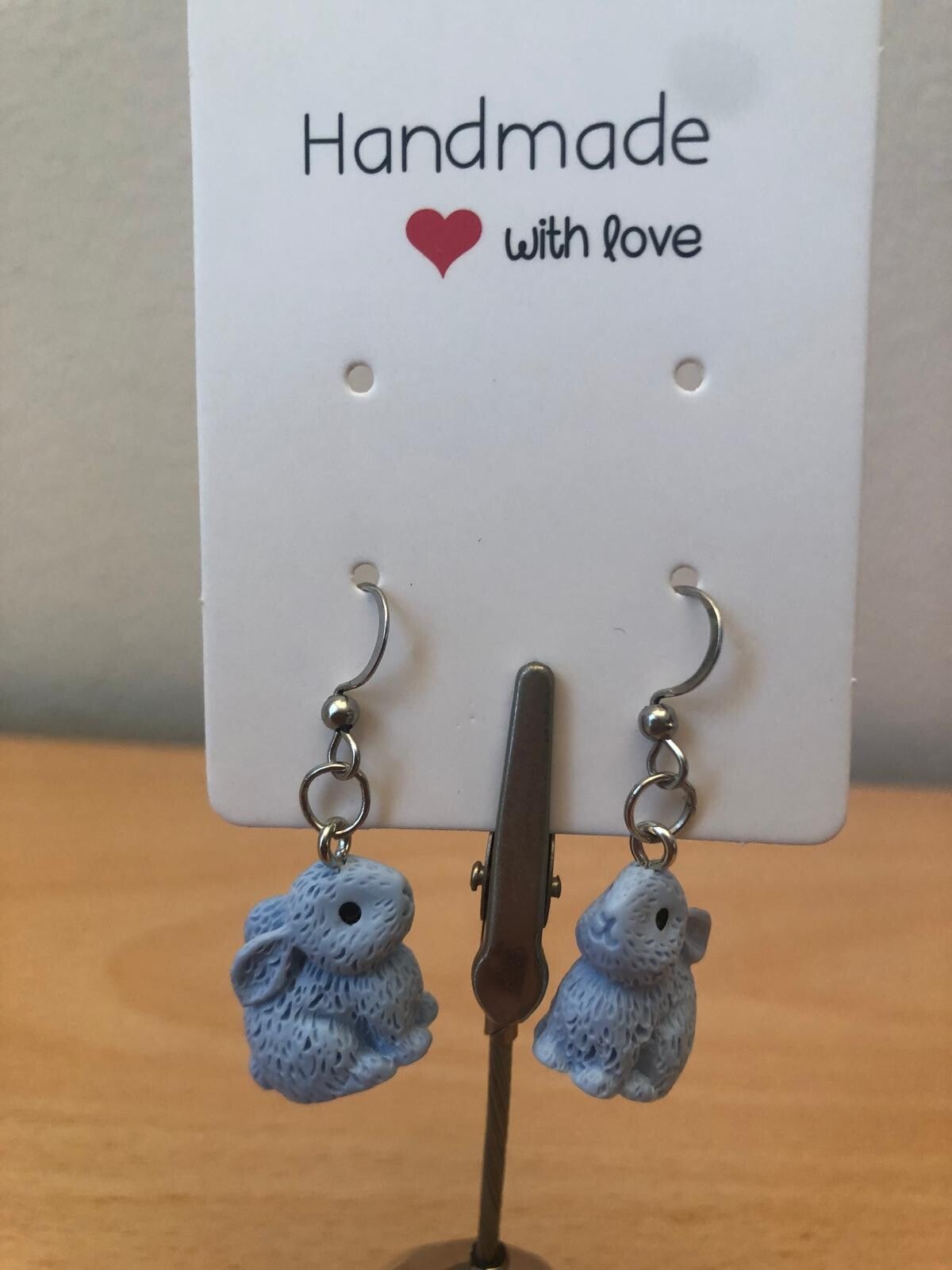 Oorbellen konijn blauw