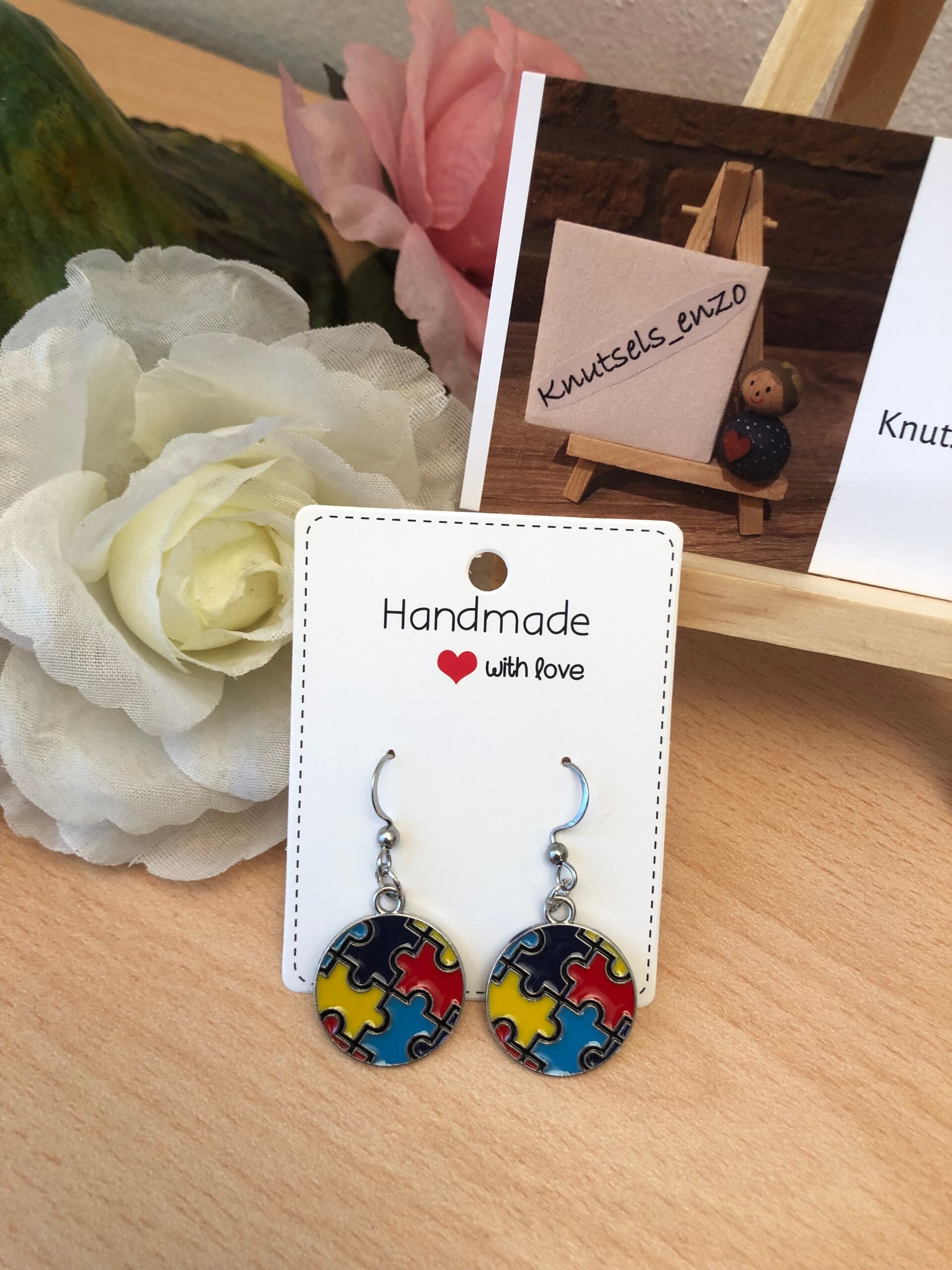 Oorbellen puzzelstukjes