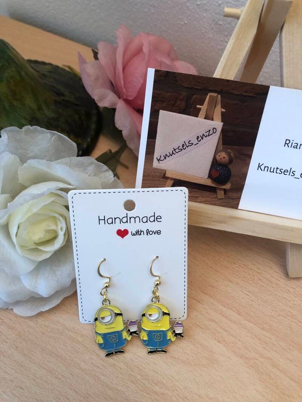 Oorbellen Minions cupcake