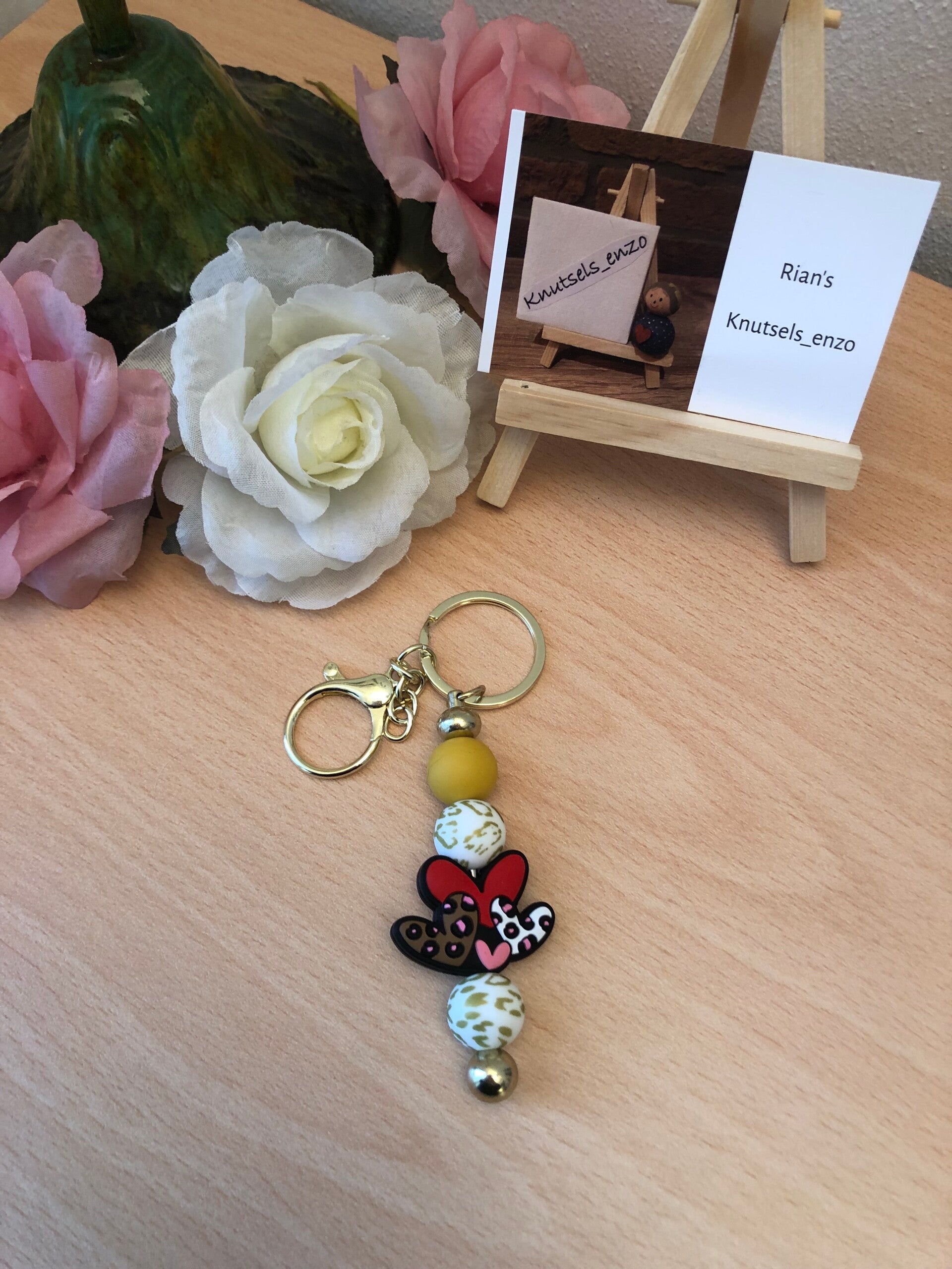 Sleutelhanger 4 hartjes