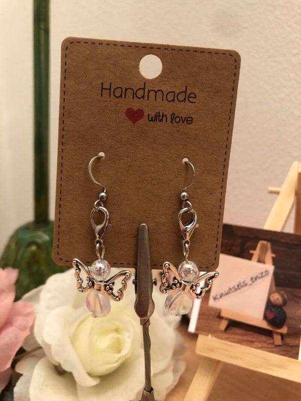 Oorbellen Engeltje wit