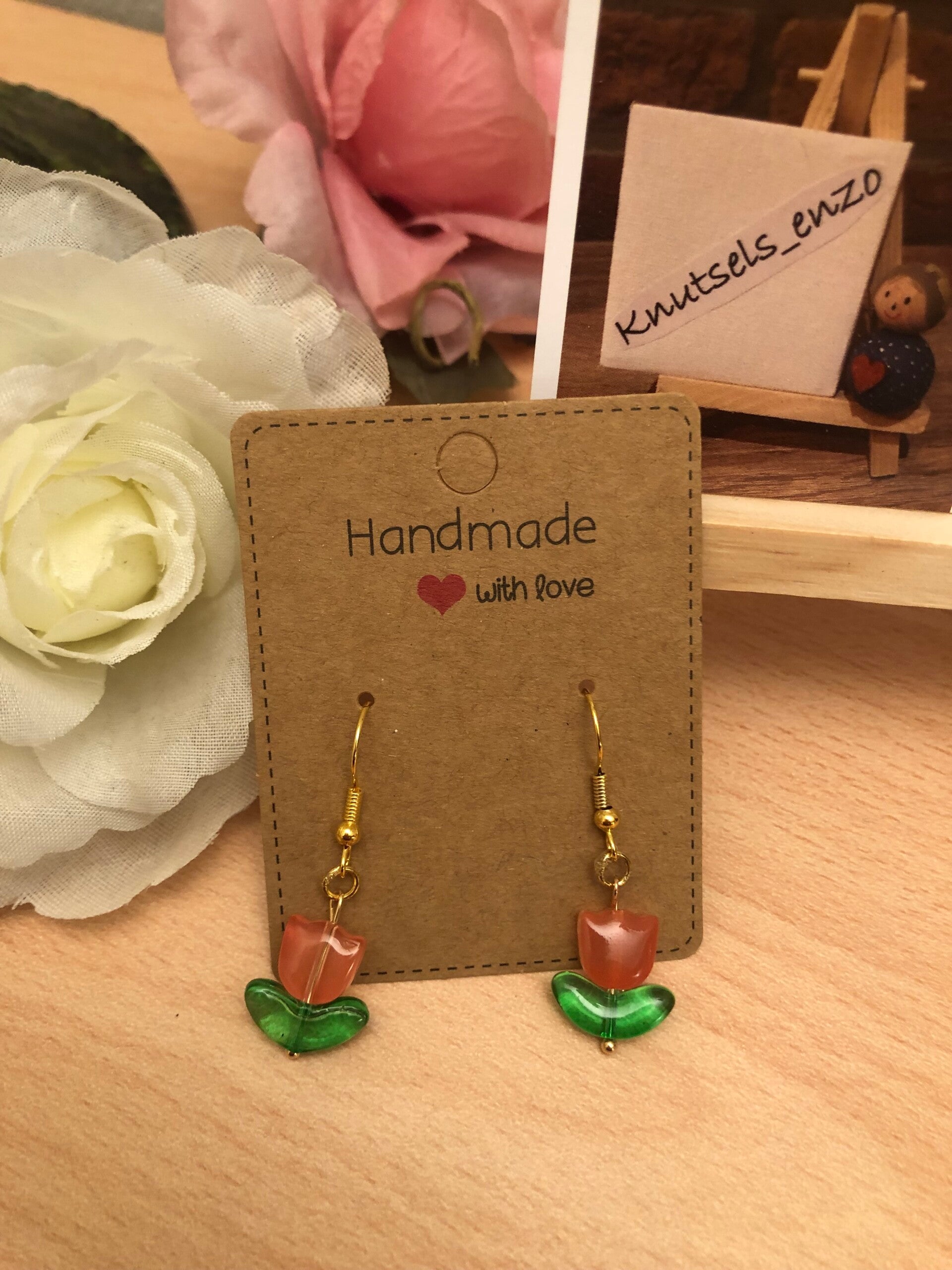 Oorbellen tulp oranje