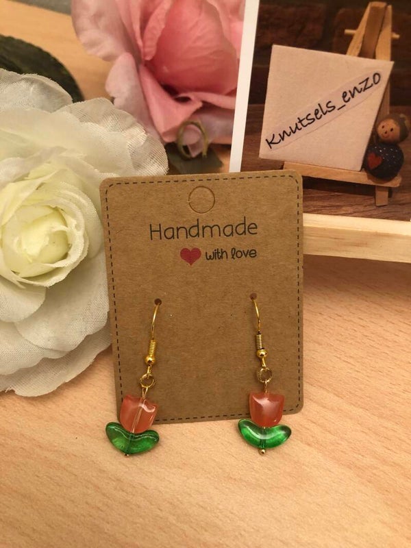 Oorbellen tulp oranje