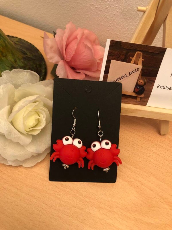 Oorbellen rode krab