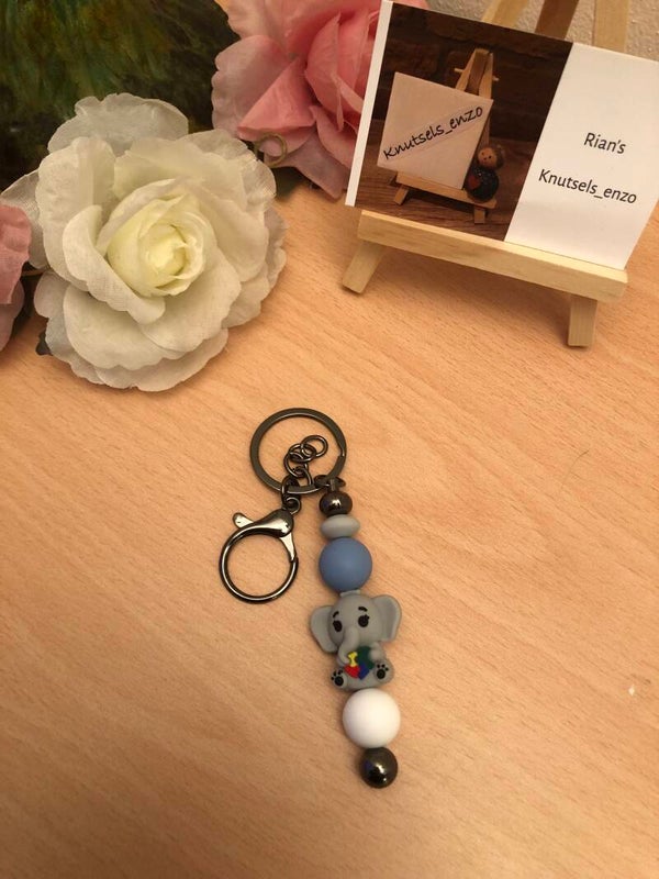 Sleutelhanger ‘Puzzelstukjes Olifant’