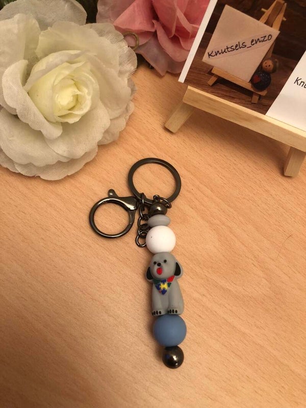 Sleutelhanger ' puzzelstukjes ' Hondje