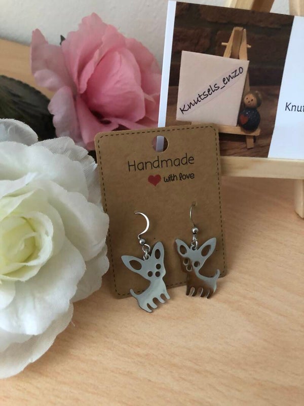 Oorbellen zilverkleurig hondje