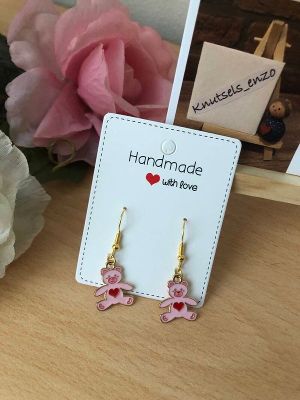 Oorbellen roze beren