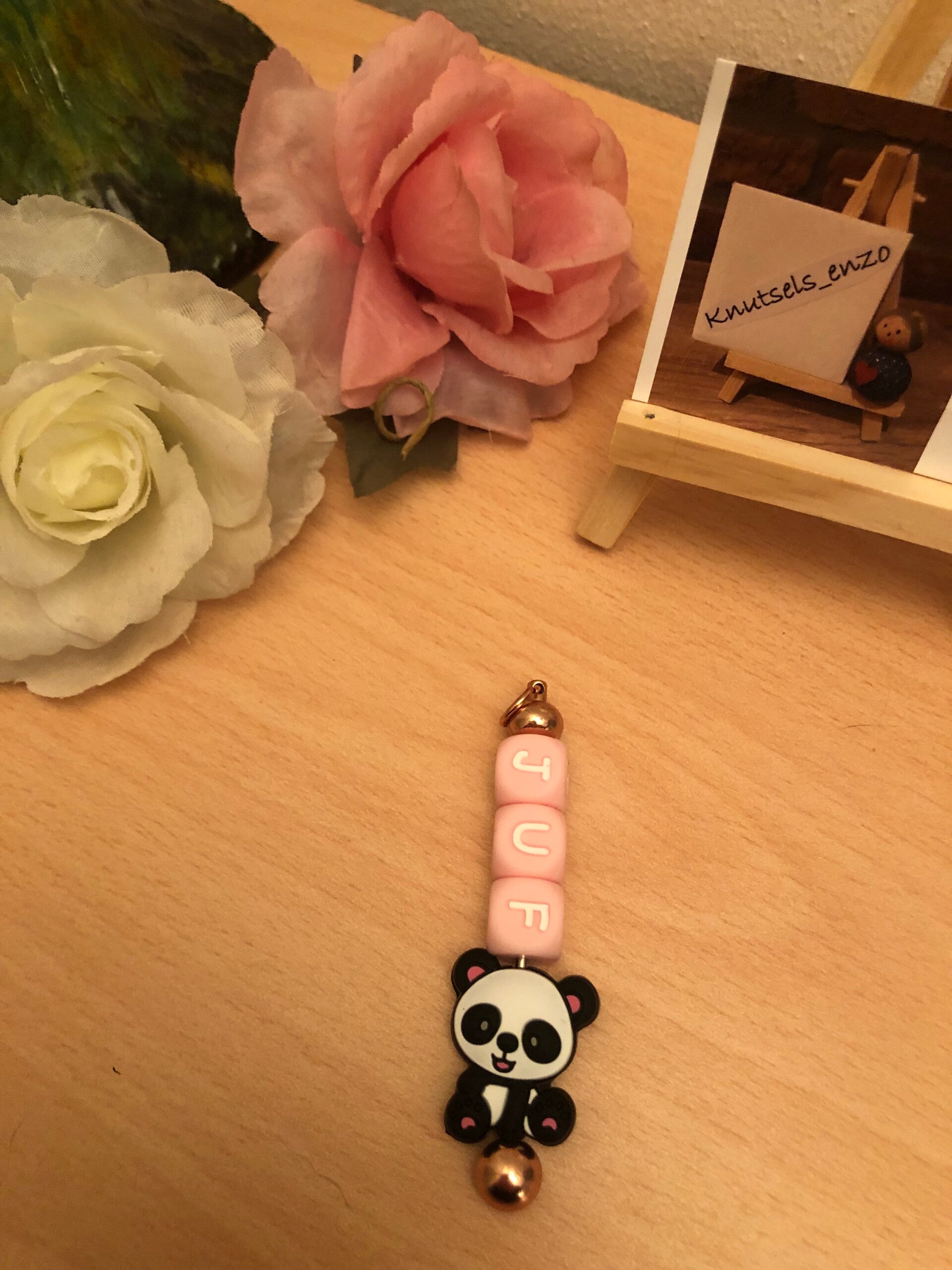 Sleutelhanger PIN juf panda