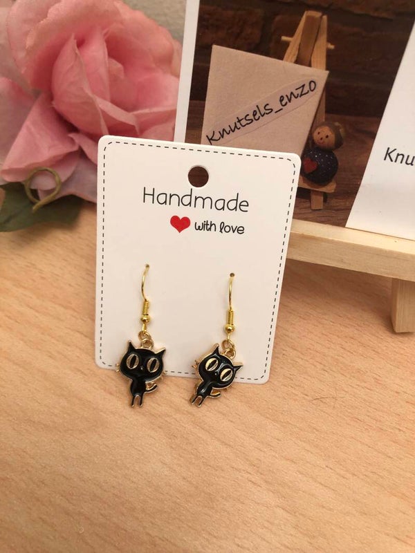 Oorbellen Halloween kat