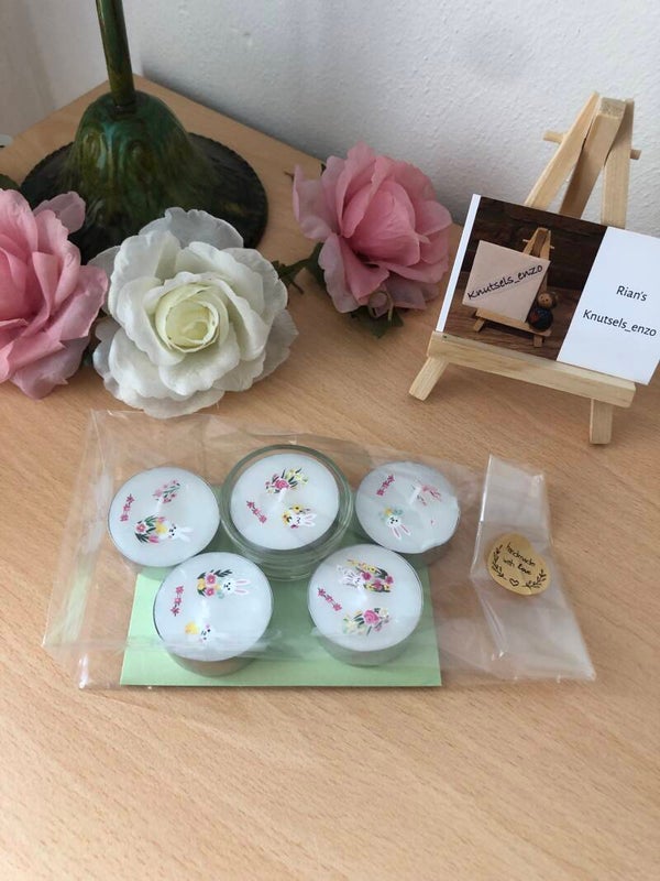 Paasdecoratie waxinelichtjes