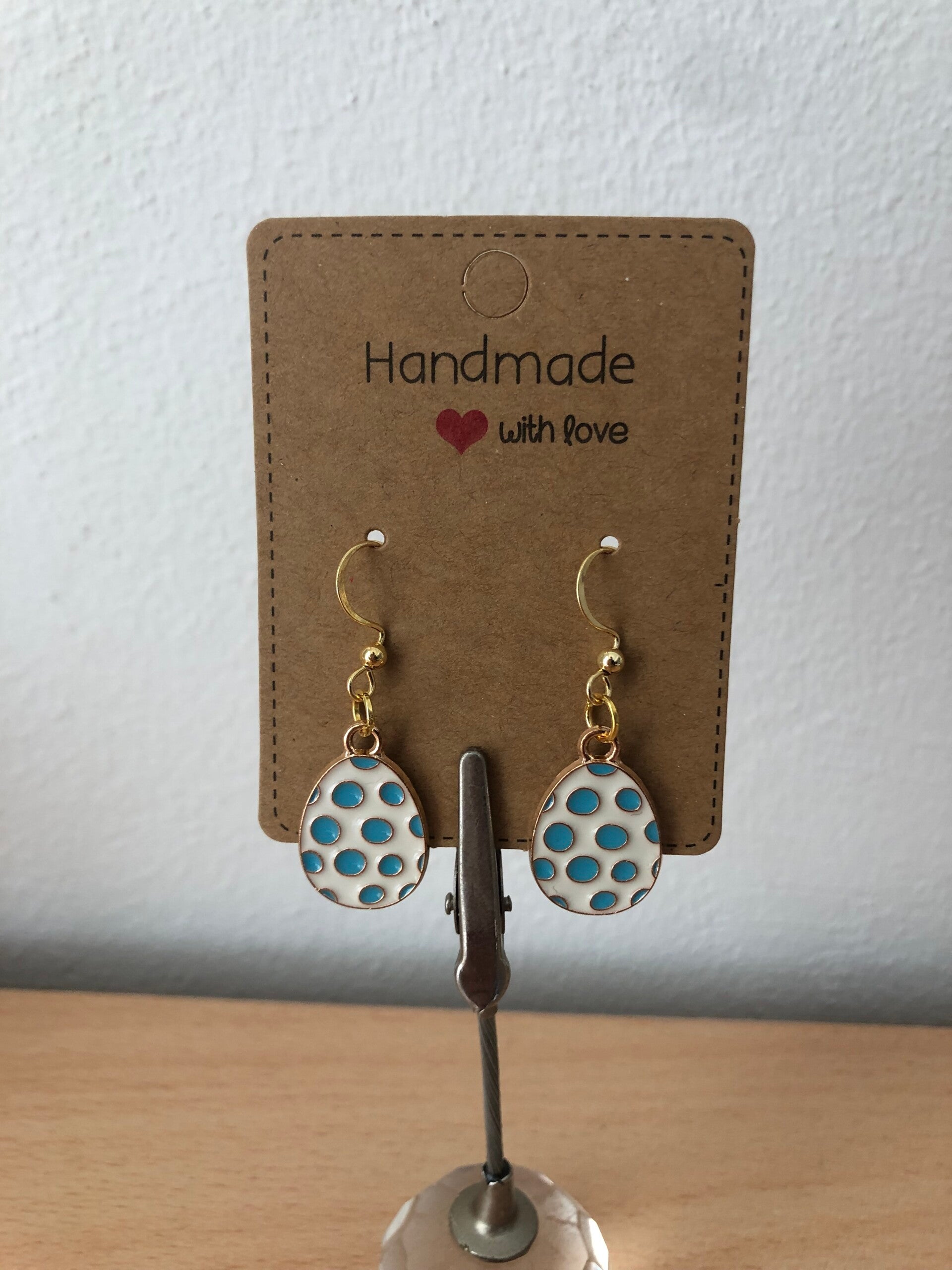 Oorbellen paaseieren met stippen