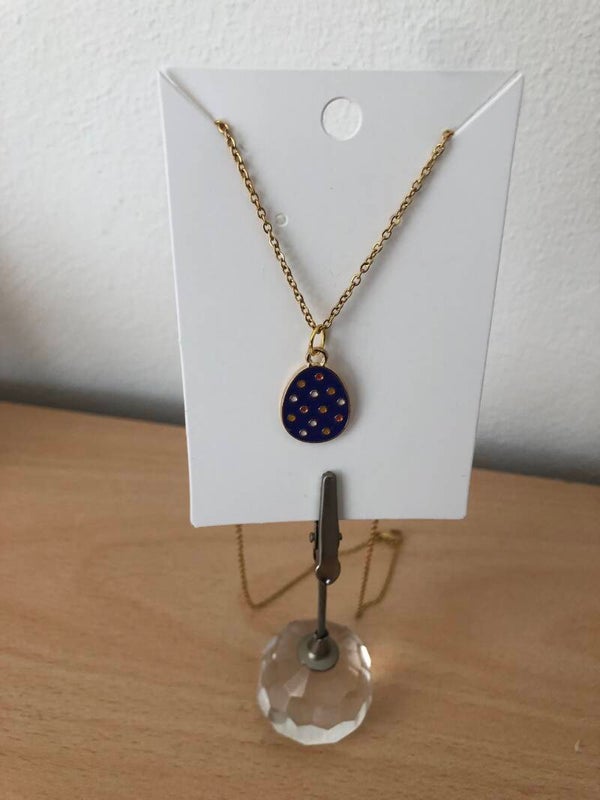 Ketting: Paars Paasei met stippen