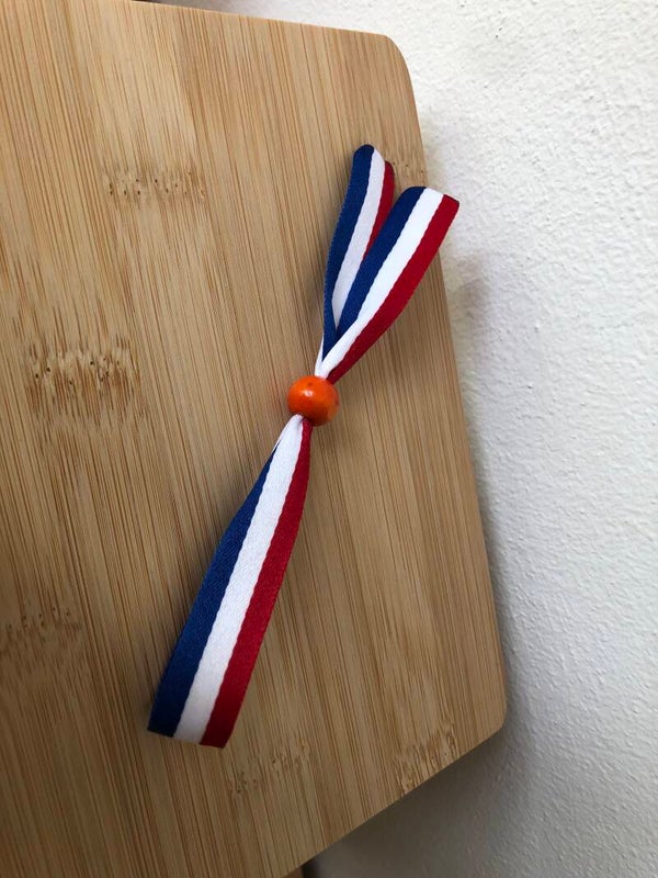 Armbandje: lint Rood-wit-blauw