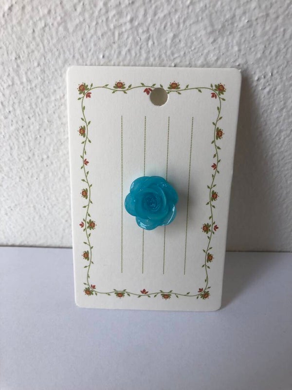 Broche pin bloem blauw