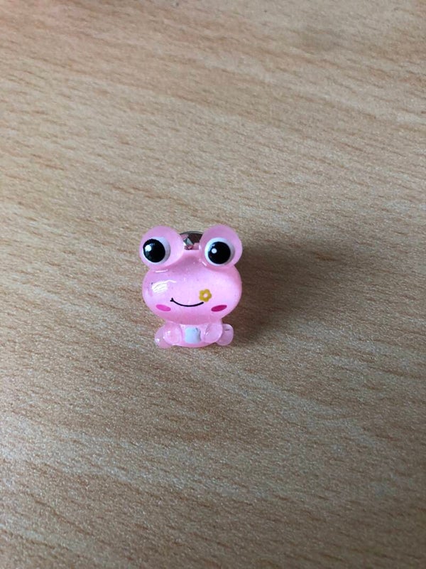 Broche kikker roze glitter