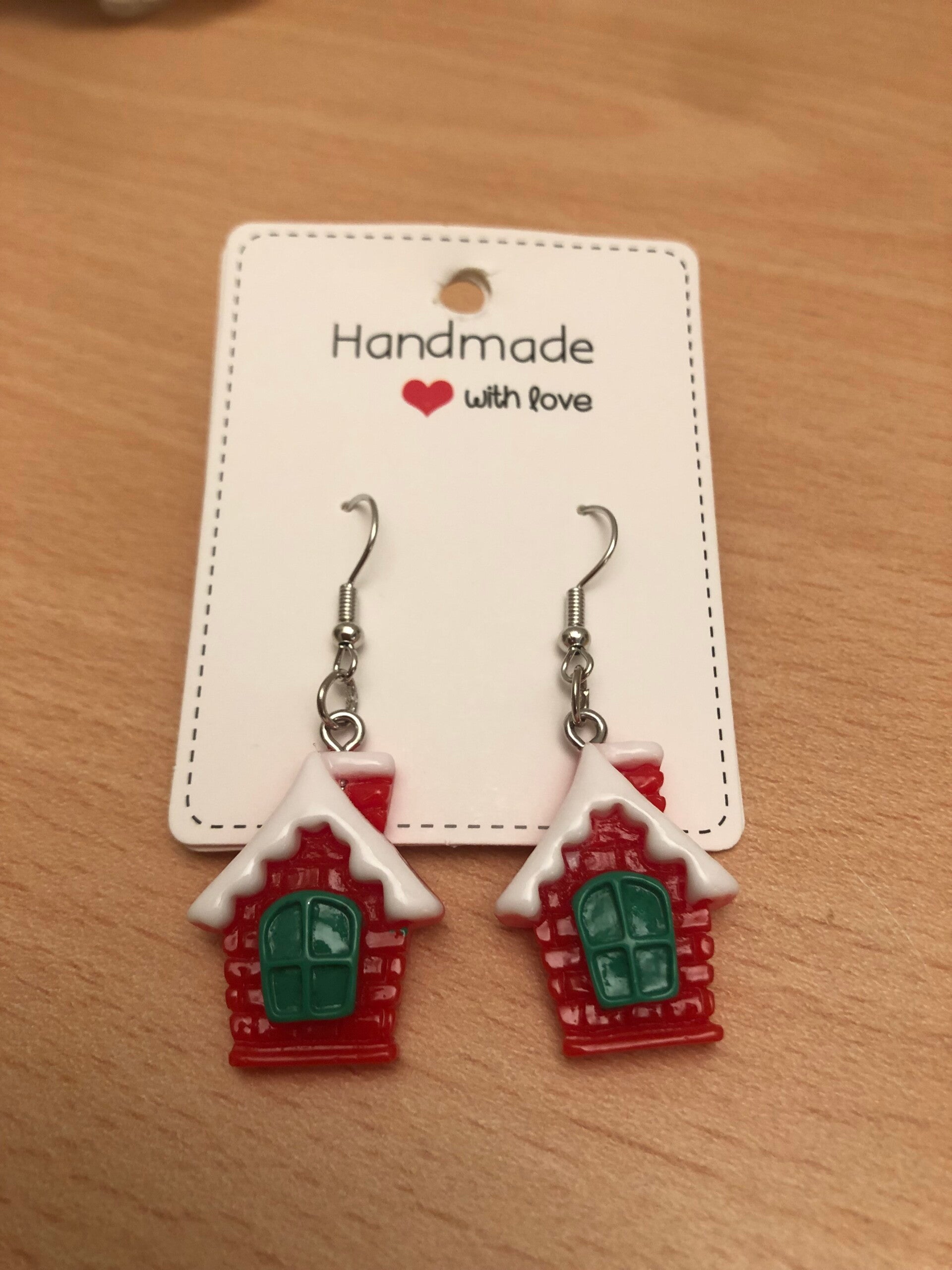 Oorbellen kerst huisje