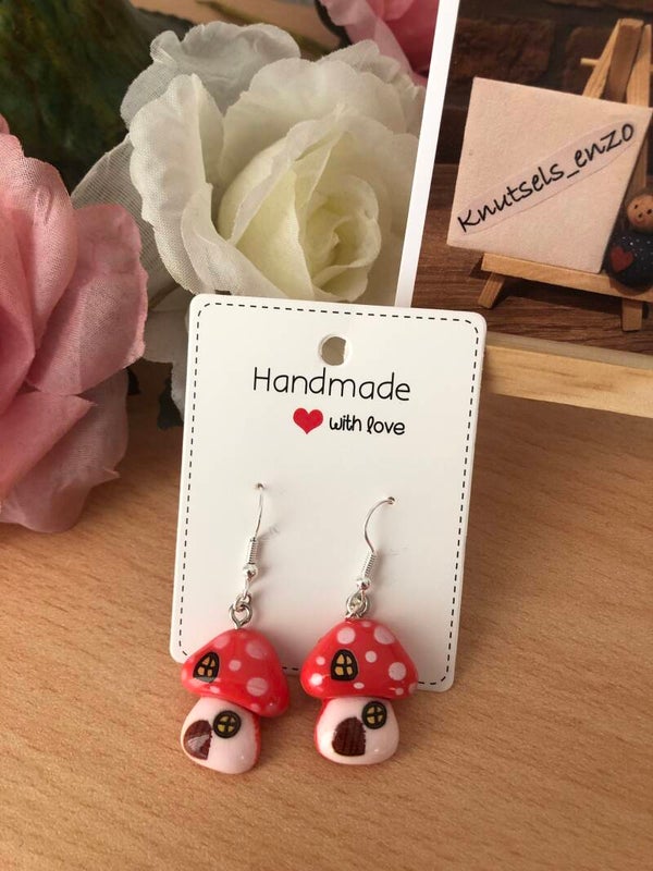 Oorbellen Alice in Wonderland - Paddestoelhuis