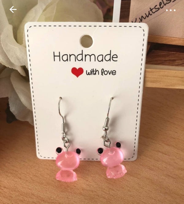 Oorbellen kikker Glow in the dark