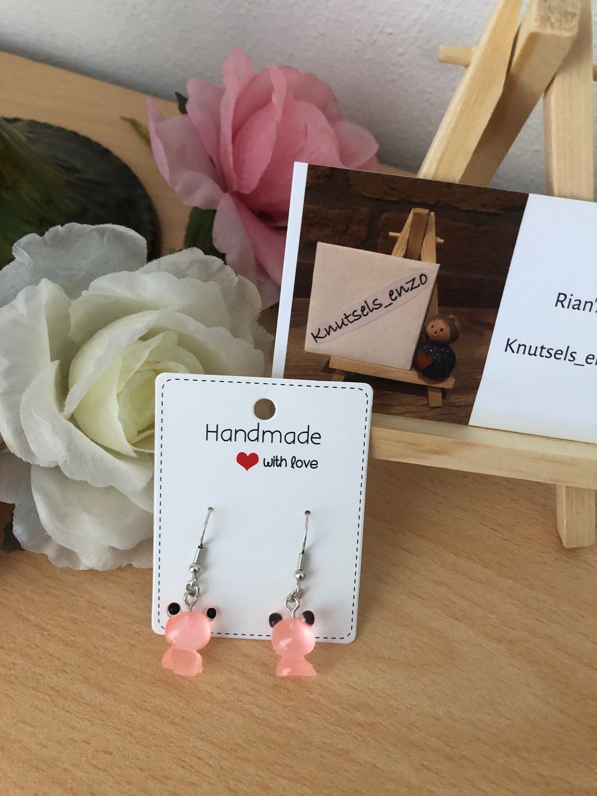 Oorbellen kikker Glow in the dark