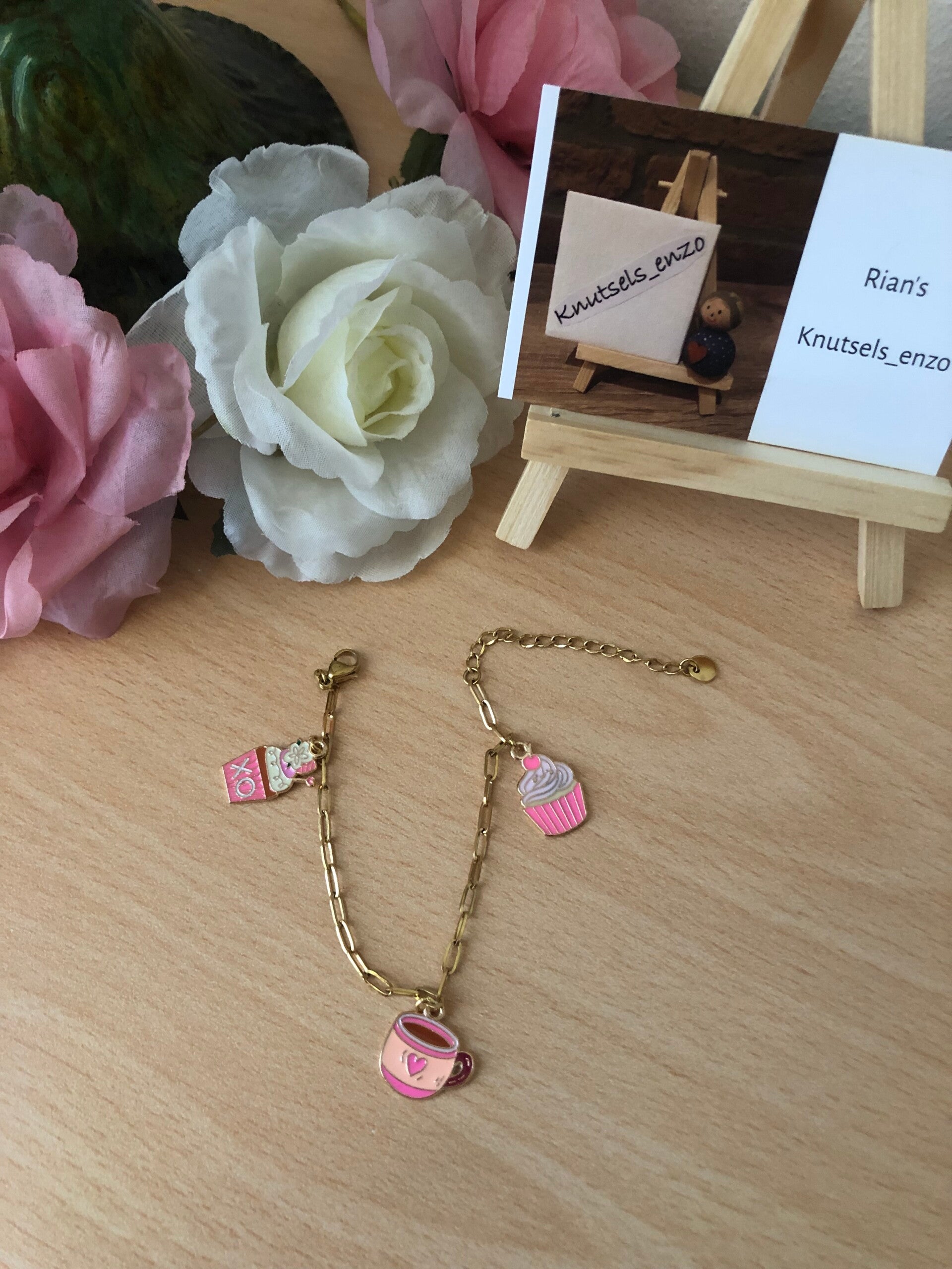 Armband: cupcake/ koffie