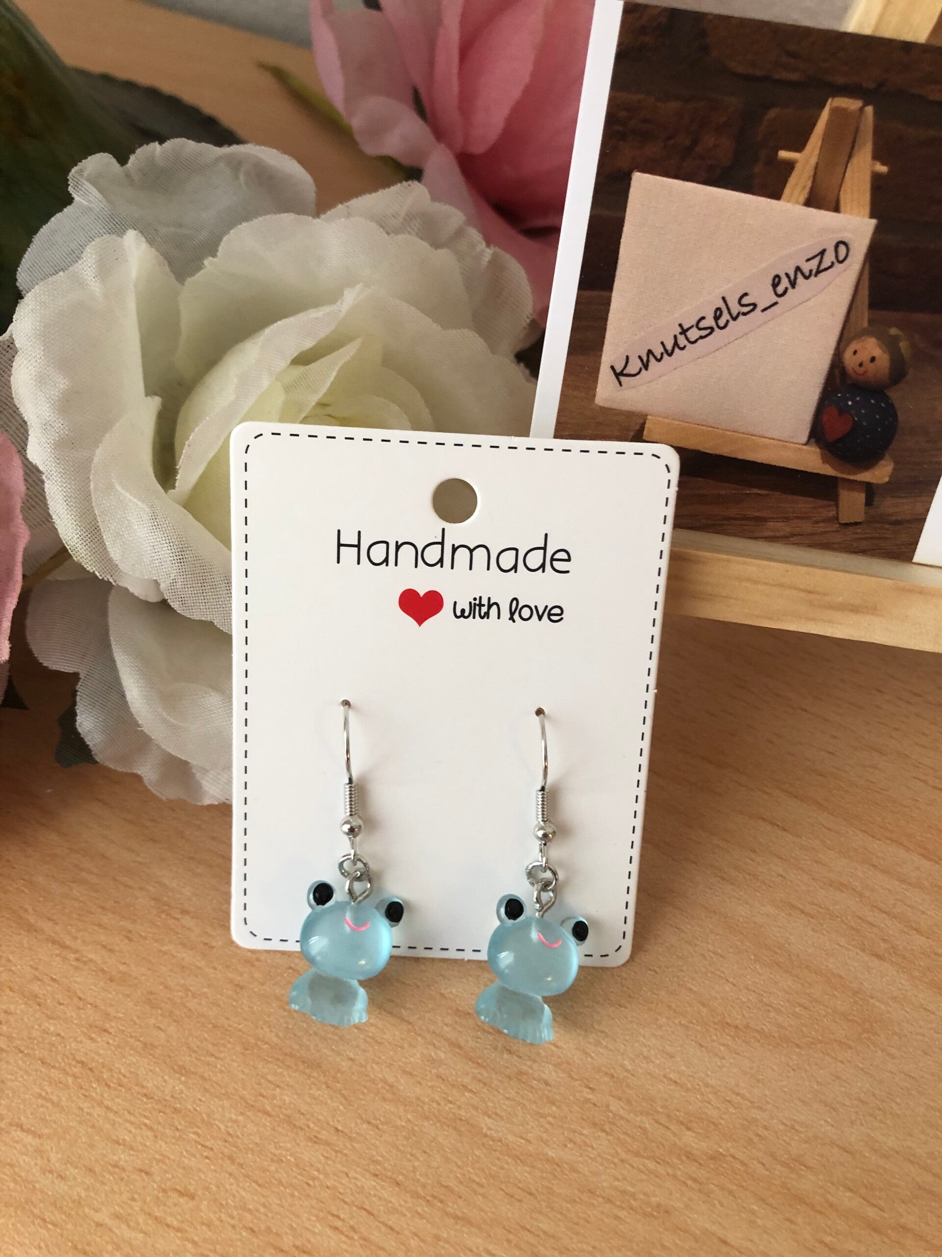 Oorbellen kikker Glow in the dark