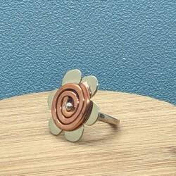 Maat 17,5 flower ring van zilver met koper