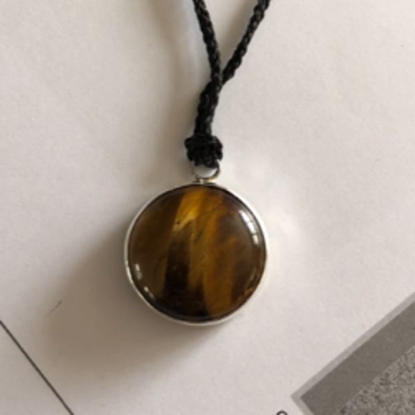 925 zilveren hanger met tijgeroog edelsteen