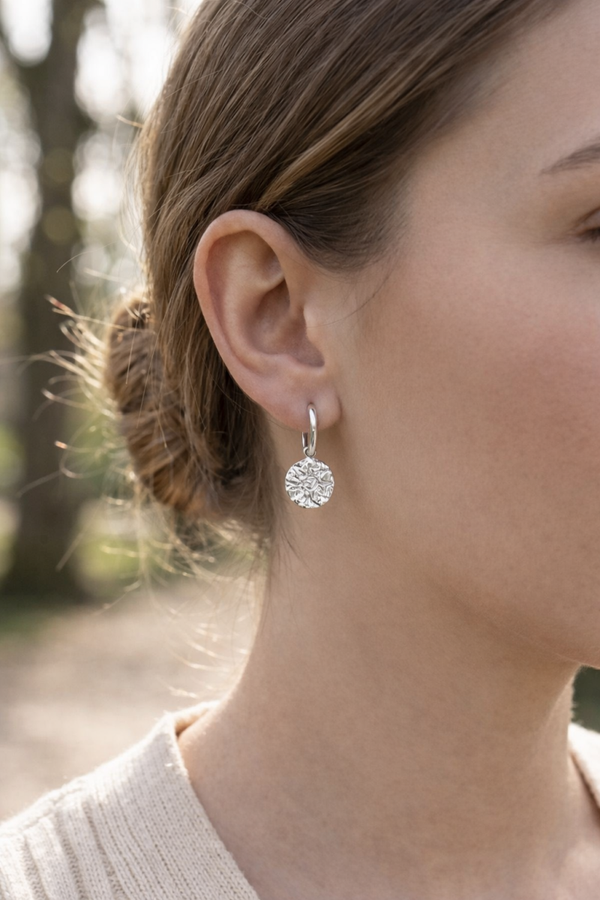 Boucles d’oreilles pampilles martelées soleil