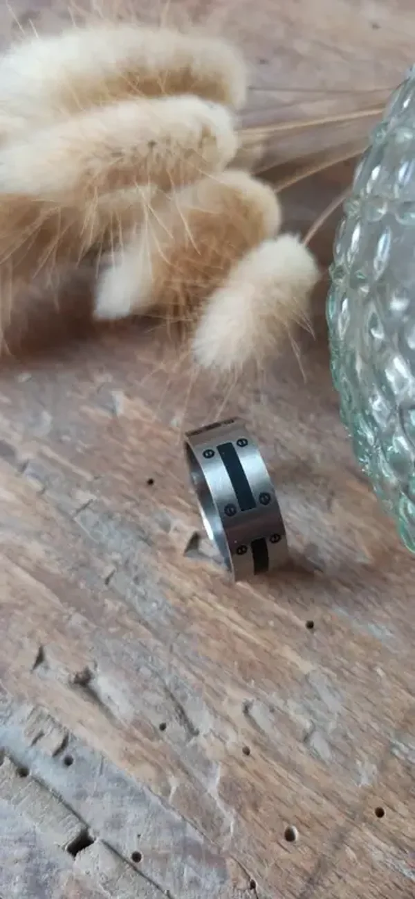 Bague acier motif homme ou femme