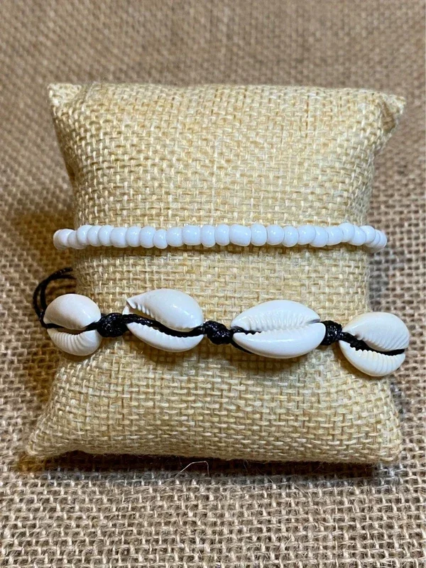 Ensemble bracelets de cheville coquillages