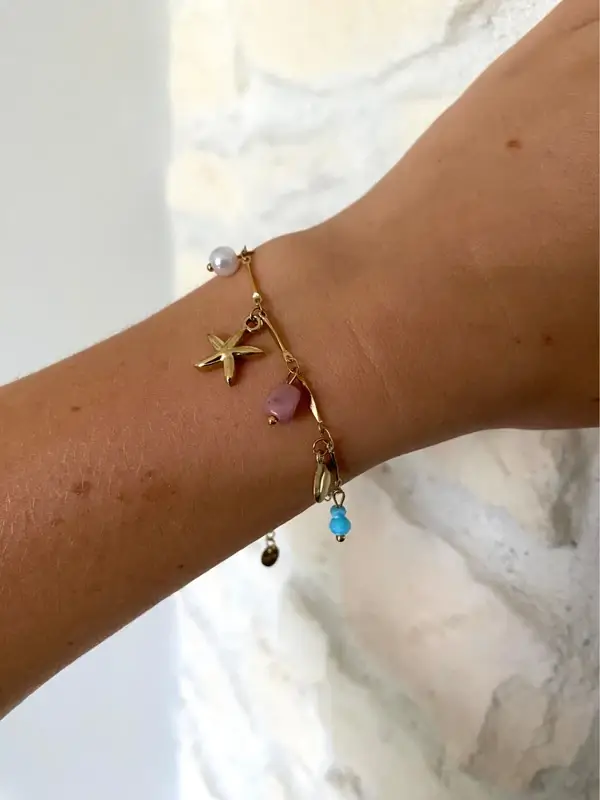 Bracelet acier inoxydable breloque étoile de mer