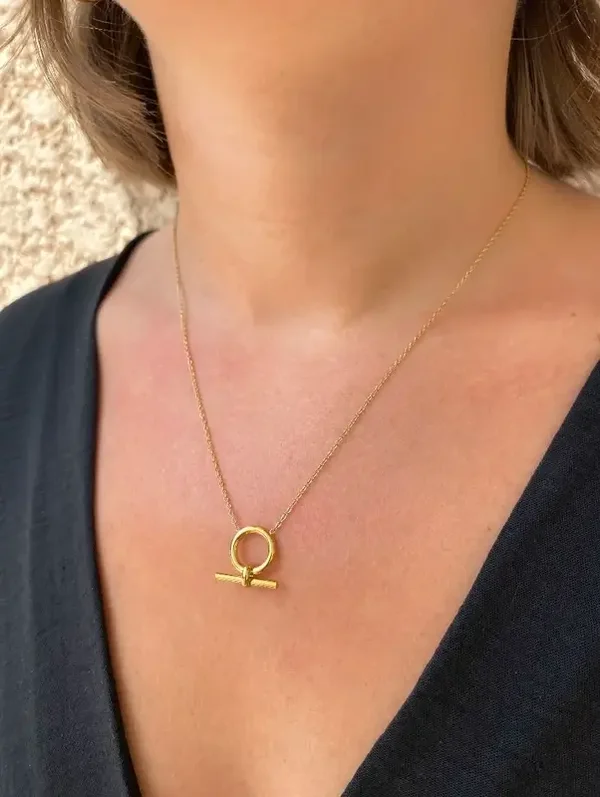 Collier acier inoxydable barre anneau