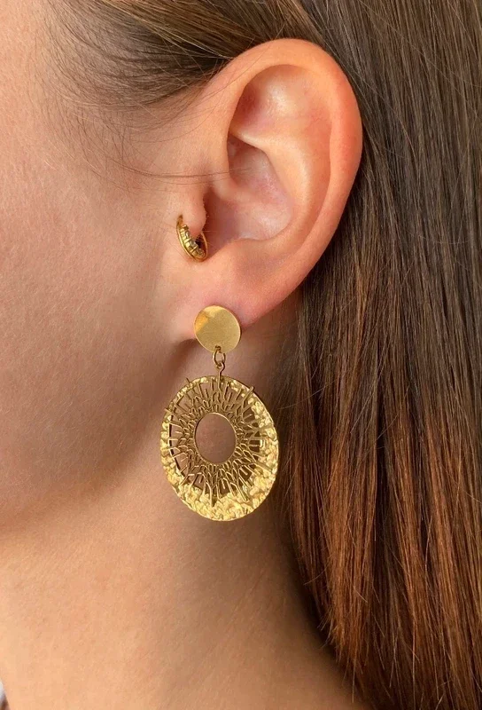 Boucles d'oreilles acier inoxydable effet toile d'araignée