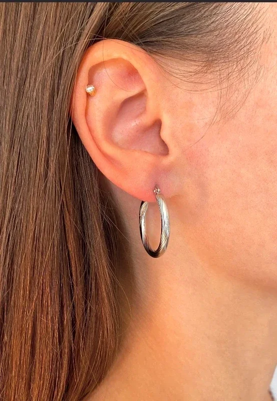 Créoles ciselées acier inoxydable