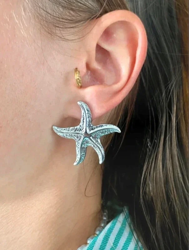 Boucles d'oreilles étoiles de mer acier inoxydable