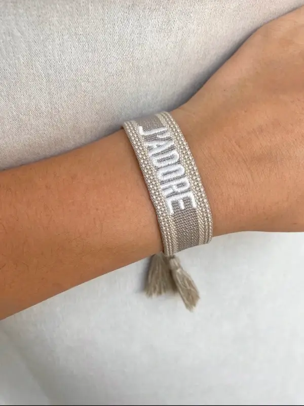 Bracelet tissu "Jadore" 5 coloris au choix