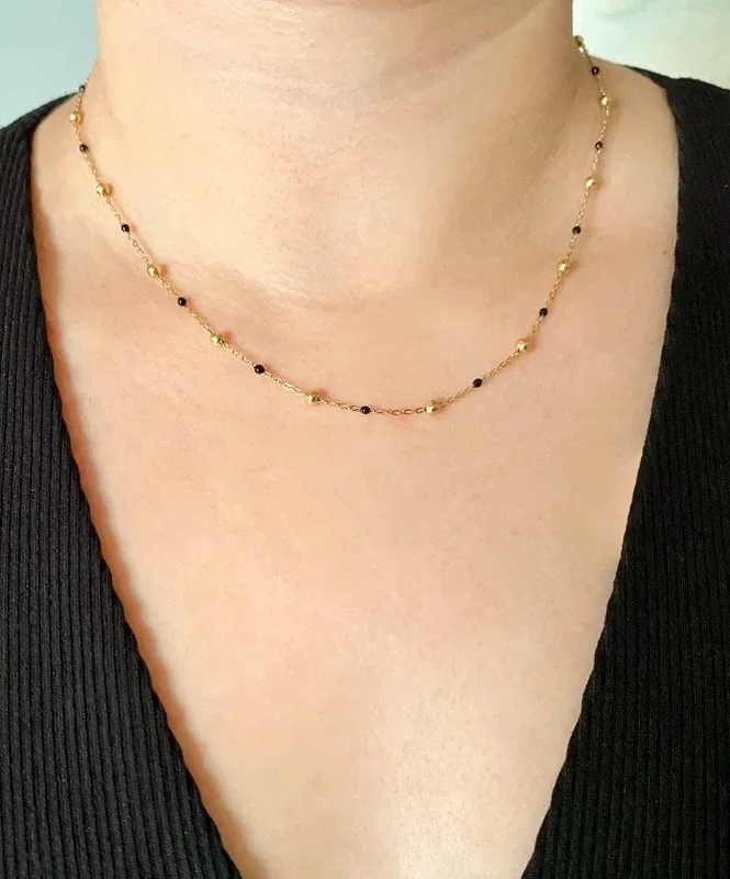 Collier acier inoxydable émail de couleur