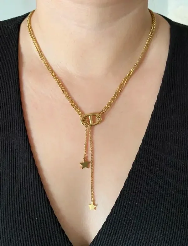 Collier coulissant maillon décolleté acier inoxydable