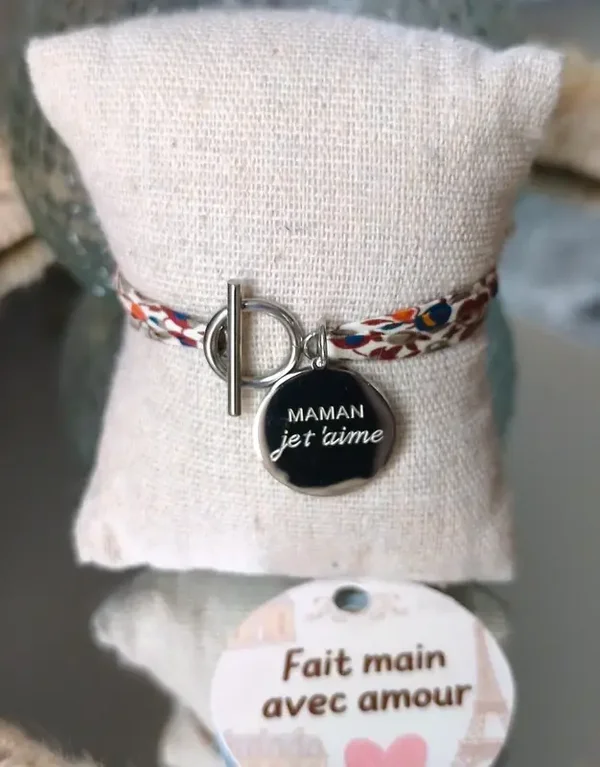 Bracelet Liberty fermoir OT acier inoxydable médaillon