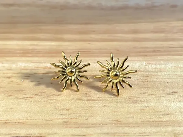 Boucles d’oreilles acier inoxydable clous soleil