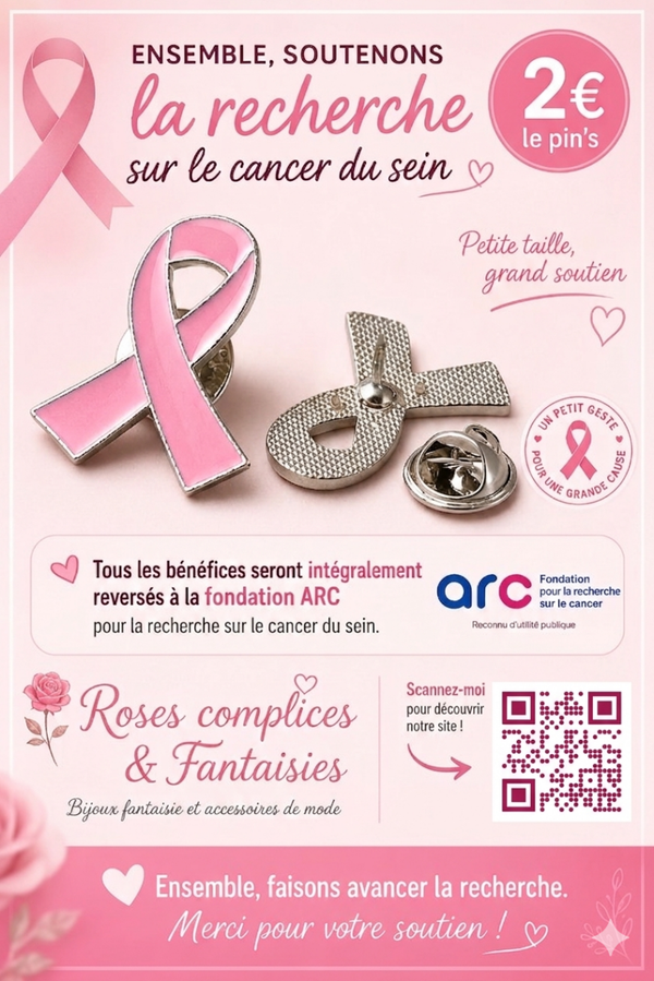 Pin's ruban rose "Opération octobre rose"